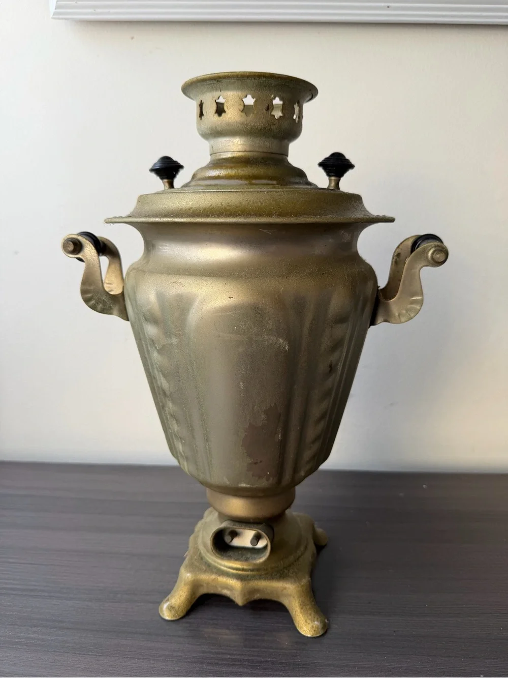 Antique Style USSR Russian Electric Samovar 1981 Soviet ZISH Silver Tone 3 Liter